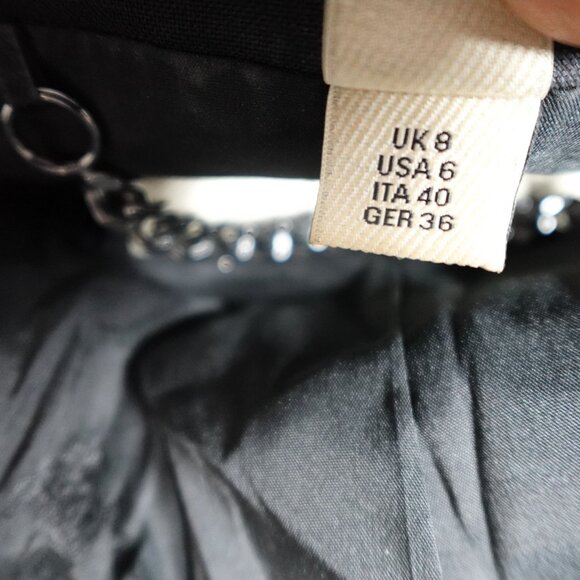 Burberry Womens Blazer 6 Black Peak Lapels Single Vent Made in Portugal - Picture 10 of 16